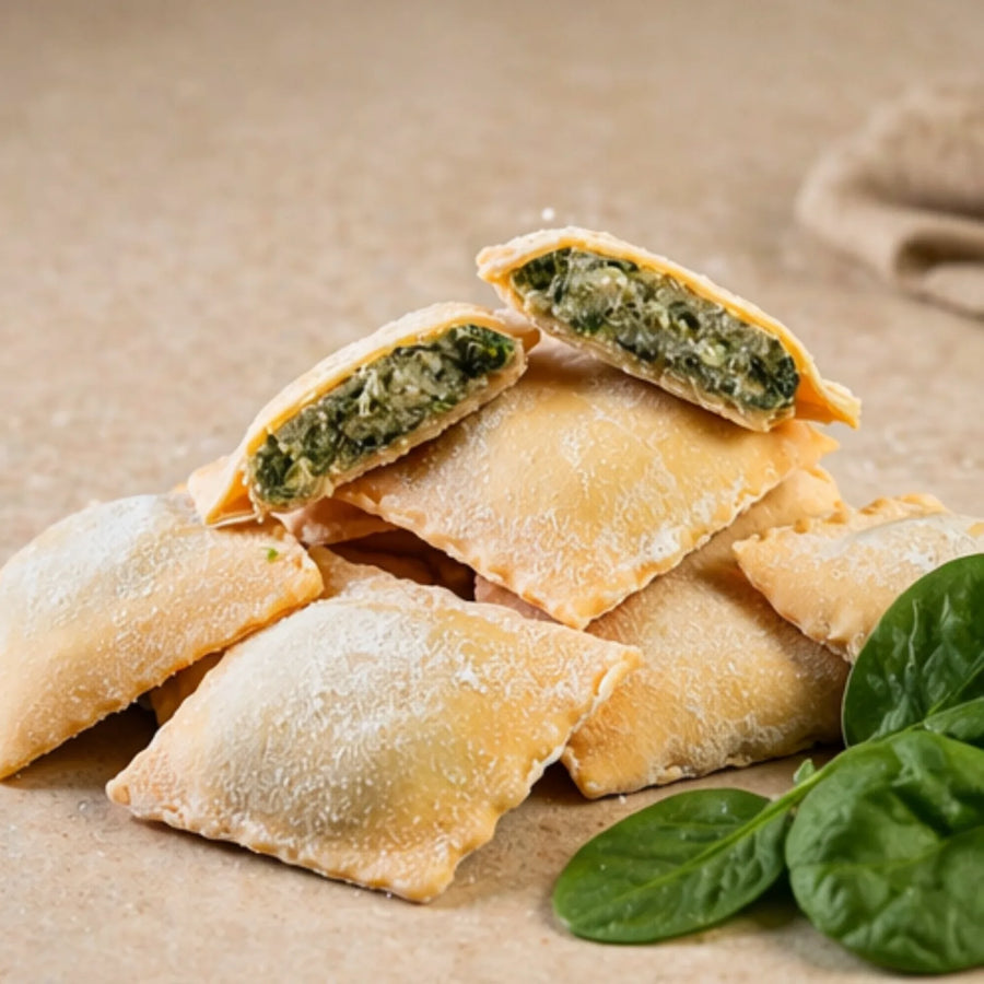 Ravioles Espinaca parmesano